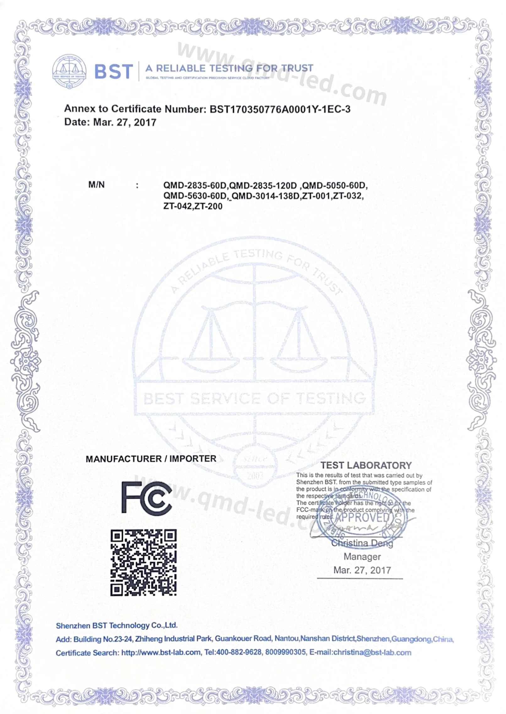 Our Certificates