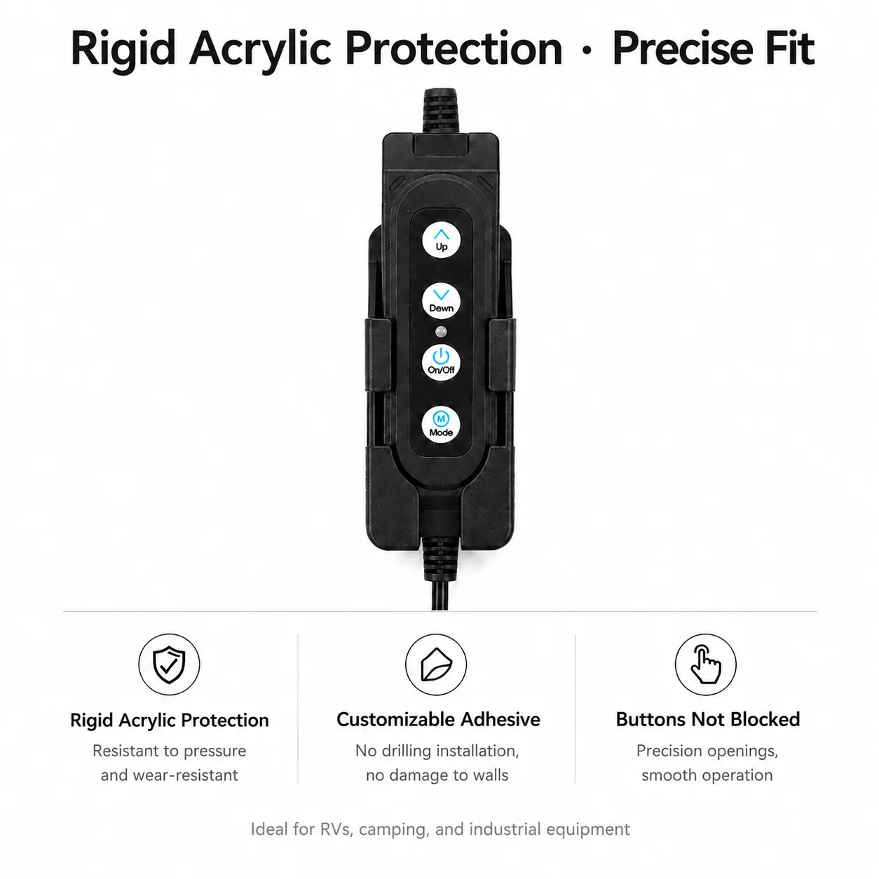 12-24V Button Dimmer Switch with Multi-Color Modes, PWM Dimming for LED Lights – Crystal Style