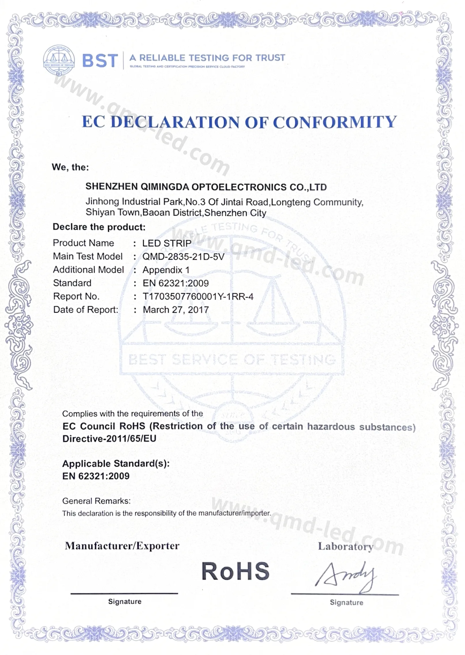 Our Certificates
