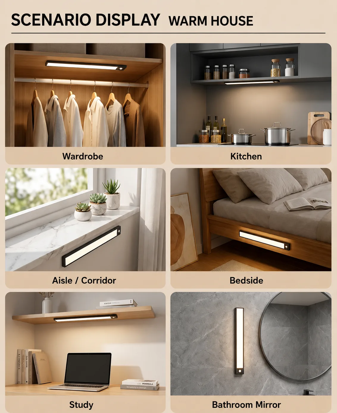 Ultra-Thin Induction Light with Magnetic Charging, Red + White