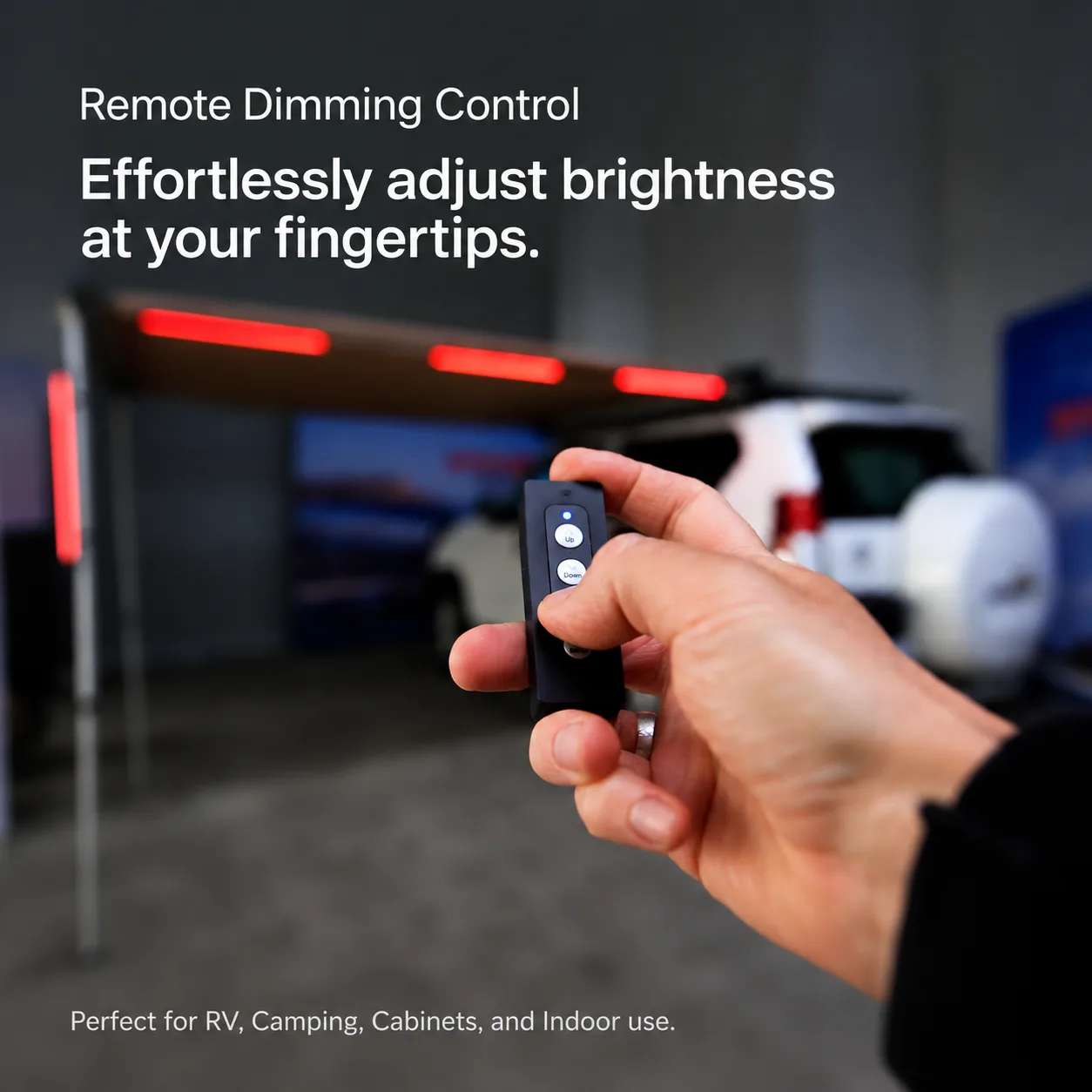 Waterproof Aluminum LED Strip Light Kit, 12V-24V Dual Color Remote Dimmer Bar for RV, Van & Cabinet