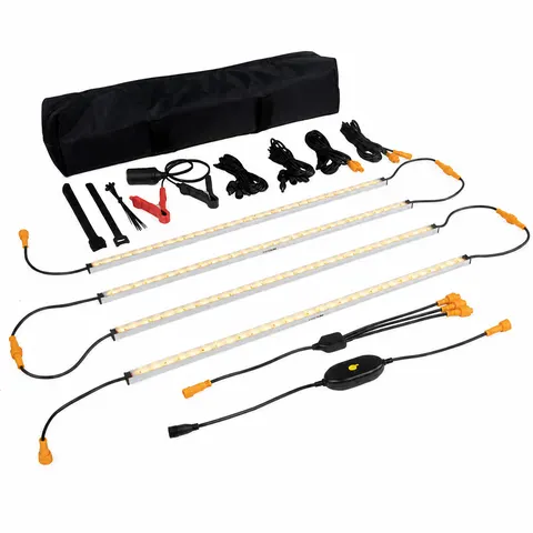 12V LED Camping Light Kit – White & Amber Modes with Touch Dimmer