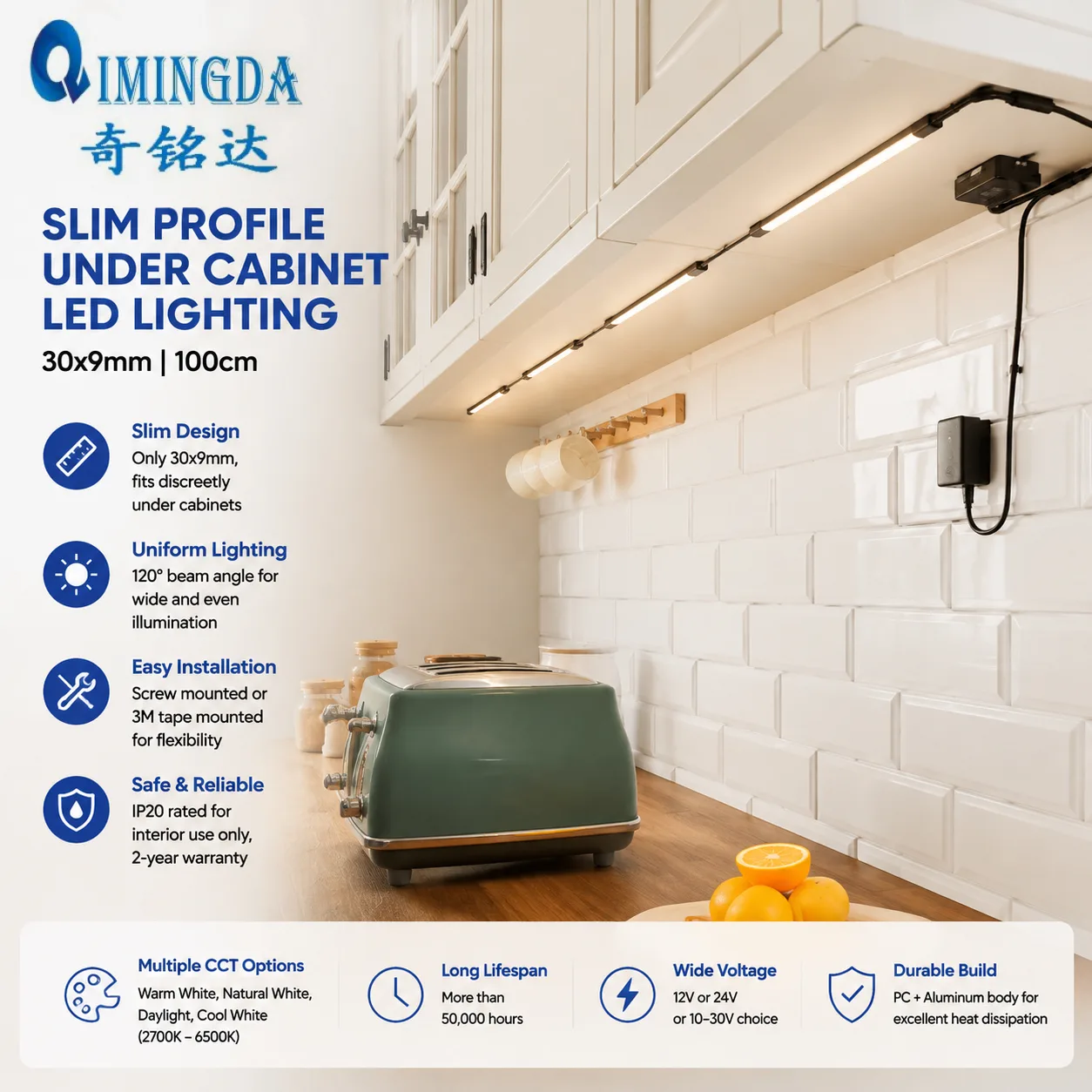 Slim Profile 30x9mm Under Cabinet LED Lighting